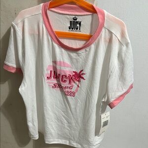 Juicy Couture Kids White Tee with Pink Accents